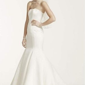 David's Bridal Satin Mermaid Wedding Gown